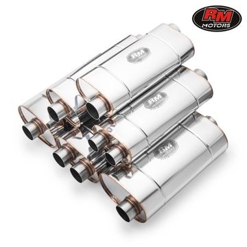 Универсальный эллиптический глушитель E001 500 мм № 76 мм