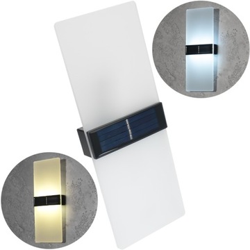 SOLARNA LAMPA ŚCIENNA 27 CM ZEWNĘTRZNA WODOODPORNA Z CZUJNIKIEM ZMIERZCHU