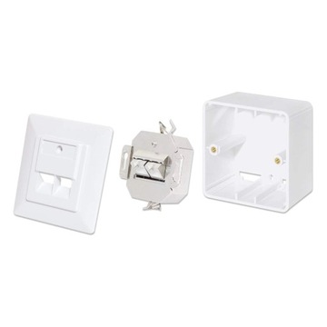 Intellinet 771900 Розетка питания 2 x RJ-45 Белый