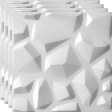 ELEMENT DEKORACYJNY ŚCIANY MARS BIAŁY 3D ARANŻACJA PANEL - ZESTAW 1m2