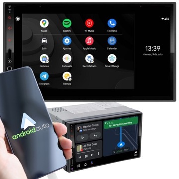 АВТОМОБИЛЬНЫЙ РАДИО 2 DIN BLUETOOTH СЕНСОРНЫЙ ANDROID AUTO CARPLAY USB-C МИКРОФОН