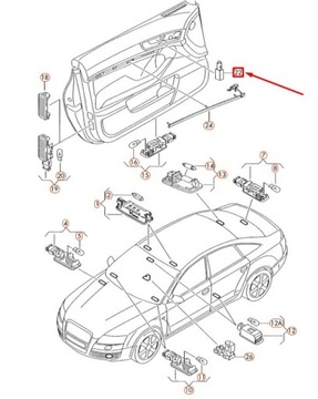 AUDI A4 A6 A8 MODUL LED DO OSVĚTLENÍ KLIKY