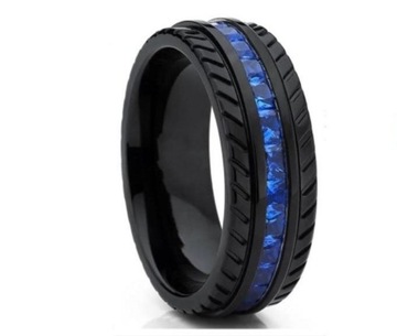 CZARNA OBRĄCZKA STAL CHIRURGICZNA -R.19/18,9 mm