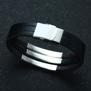 ТРОЙНОЙ БРАСЛЕТ С ГРАВИРОВКОЙ ДЕТСКИХ ИМЕН, СТАЛЬ