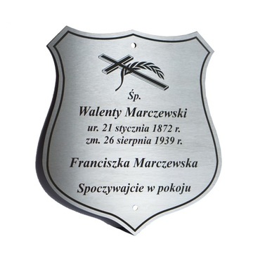 Tabliczka NA GRÓB nagrobna stal grawer tarcz 20x22