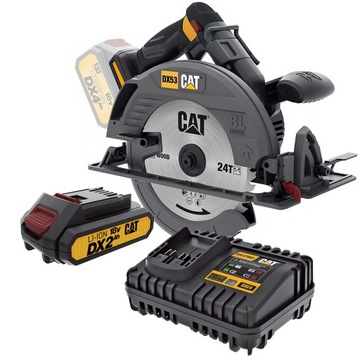 Piła tarczowa CAT DX53B + Akumulator + Ładowarka