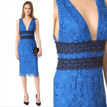 Niebieska koronkowa sukienka DIANE VON FURSTENBERG elegancka premium r. S