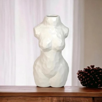Белая декоративная ваза в форме женского тела, Бутылка Модерн 30см