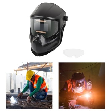 Przyłbica spawalnicza samościemniająca, odporna na wysokie temperatury,