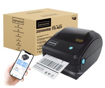 Mini Drukarka Termiczna Etykiet Kurierskich Samoprzylepnych USB 10x15 cm