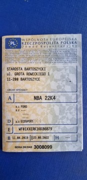 Ford Ecosport II 2019 Ford EcoSport 2019r, 1.0Benzyna. Lekko przetarty lewy bok. Jezdzi. Benzyna, zdjęcie 15