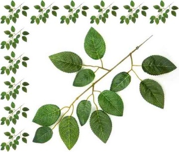 Liść RÓŻA green SZTUCZNE LIŚCIE 12 sztuk