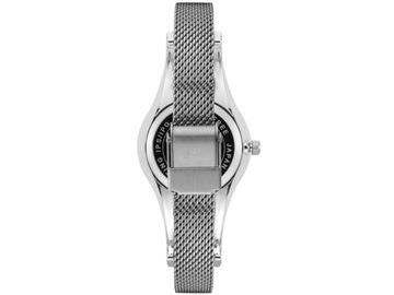 Srebrny Zegarek DAMSKI bransoleta na CZARNA TARCZA elegancki modny prezent