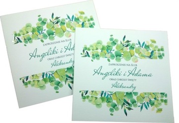 Zaproszenia na ślub i chrzest 2w1 eukaliptus