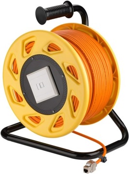 Kabel sieciowy przedłużacz S/FTP CAT 7A bębnowy RJ45 mobilny 90 m