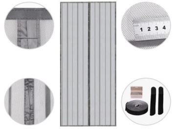 МАГНИТНАЯ МОСКИТНАЯ СЕТКА ДВЕРНАЯ 210 x 100 СМ СЕРАЯ