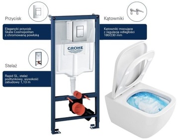 Grohe Rapid stelaż wc + Ness miska i deska gap 5w1