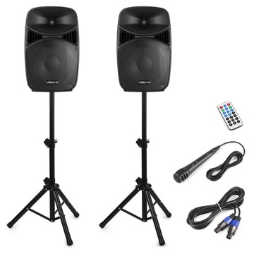 ZESTAW NAGŁOŚNIENIOWY 12'' 800W BT MIC+ STATYWY