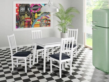 Белый деревянный стул для кухни и столовой.