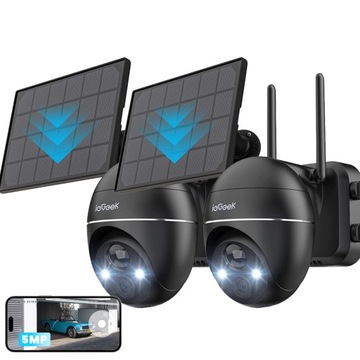 Kamera Solarna Zewnętrzna Obrotowa ULTRA HD WiFi 5MPx 4xZoom MONITORINGU x2