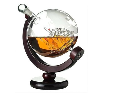 GRAWEROWANA KARAFKA DO WHISKY DOZOWNIK GLOBUS