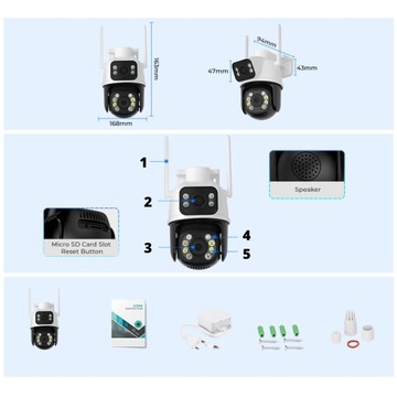 Уличная камера слежения за объективами ULTRA HD с двойным переключением Wi-Fi 2 8 МП