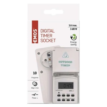ЦИФРОВОЙ ТАЙМЕР EMOS P5507 IP44 НАРУЖНЫЙ