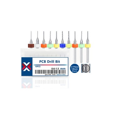Mini wiertła PCB zestaw 0,6-1,5 mm 10 szt węglik