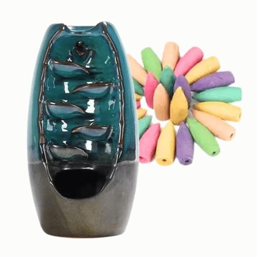KOMINEK ZAPACHOWY PŁYNĄCY WODOSPAD DYM NIEBIESKI 19 CM + KNOTY 60 SZT