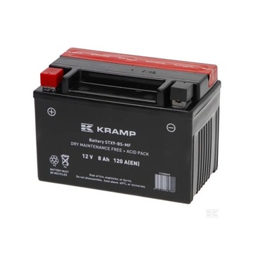 АККУМУЛЯТОР 12 В 8 Ач 120 А ДЛЯ KRAMP YTX9BSKR LEFT PLUS ТРАКТОРНАЯ КОСИЛКА