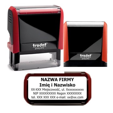 Pieczątka Firmowa Trodat Printy 4913 czerwona 5-8 wierszy jakość premium