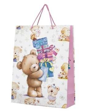 Torebka Prezentowa Miś Misie Torba Na Prezent Urodziny Party 24x18 cm