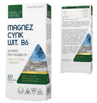 Glicynian Magnezu Di glicynian cynku + B6 testosteron nastrój sport