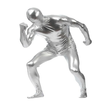 Kostium Zentai z błyszczącego metalicznego body Spandex