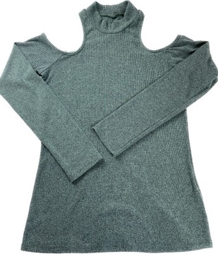 BLUZKA damska wycięte ramiona rayon mięta USA M/L