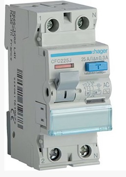 Wyłącznik różnic-pr 2P 25/0.3AC Hag CFC225J 1629