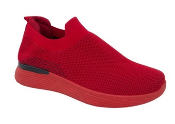 CZERWONE Buty Slip On Wsuwane Adidasy Wytrzymałe Lekkie Siatka Rozmiar 41
