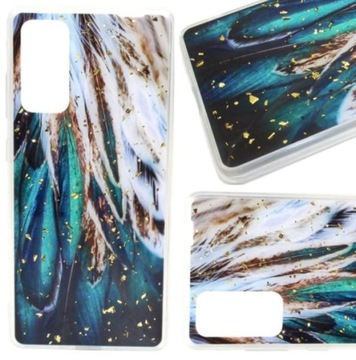 Etui obudowa Gold Glam do Samsung S20 FE G780 piór