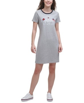 Tommy Hilfiger dámske šaty Signature Crest T-Shirt Dress šedé M