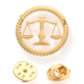 Circle Advocate Lawyer Emblem Stainless Steel Tie