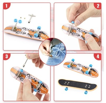 ZESTAW FINGERBOARD SKATEPARK 6w1 DZIECI 6 RAMP + 6 DESKOROLEK + PODSTAWKA