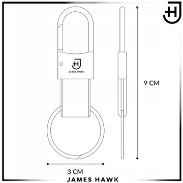 Skórzany brelok do kluczy męski jasnobrązowy karabińczyk James Hawk