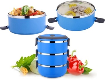 TERMOS OBIADOWY POJEMNIK NA ŻYWNOŚĆ lunch box3 niebieski