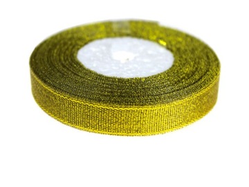 WSTĄŻKA TASIEMKA BROKATOWA ZŁOTA 12 MM BŁYSZCZĄCA