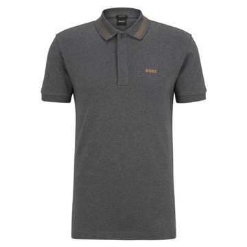 HugoBoss šedé polo tričko zdobený golier r.M