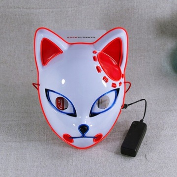 Maska Anime Demon Slayer cosplay LED Light Hallowe