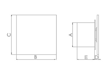 Вентилятор для ванной 100 fi черный, датчик влажности ТАЙМЕР + ключ
