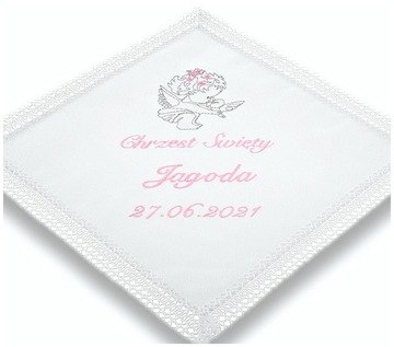 Urocza szatka do chrztu dla dziewczynki chłopca SODALIT biała Chrzest A