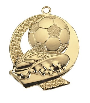 Medal złoty Piłka Nożna 50 mm ze wstążką