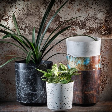 Konel Pot for the Pot Black Marble 19x20 см.